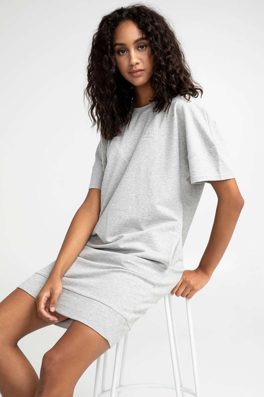 Boutique Petites Fleurs - Robe extensible envers ratiné Original au coton Ado/adulte Grise