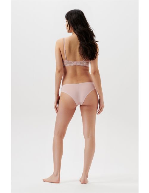 Slip Brazilian dentelle vieux rose  20N4110