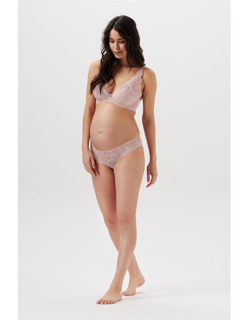Slip maternité Brazilian dentelle vieux rose 20N4110