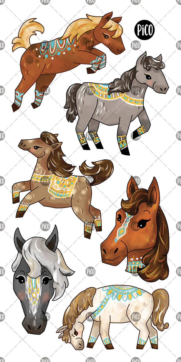 Tatouage temporaire Les chevaux sauvages / pico-318