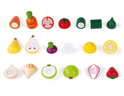 Fruits et légumes à découper en bois - Maxi Set