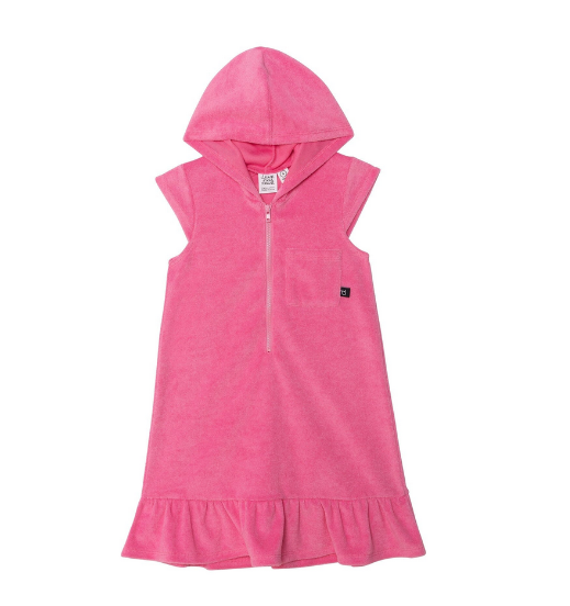 Robe de plage à capuchon rose E30NG59