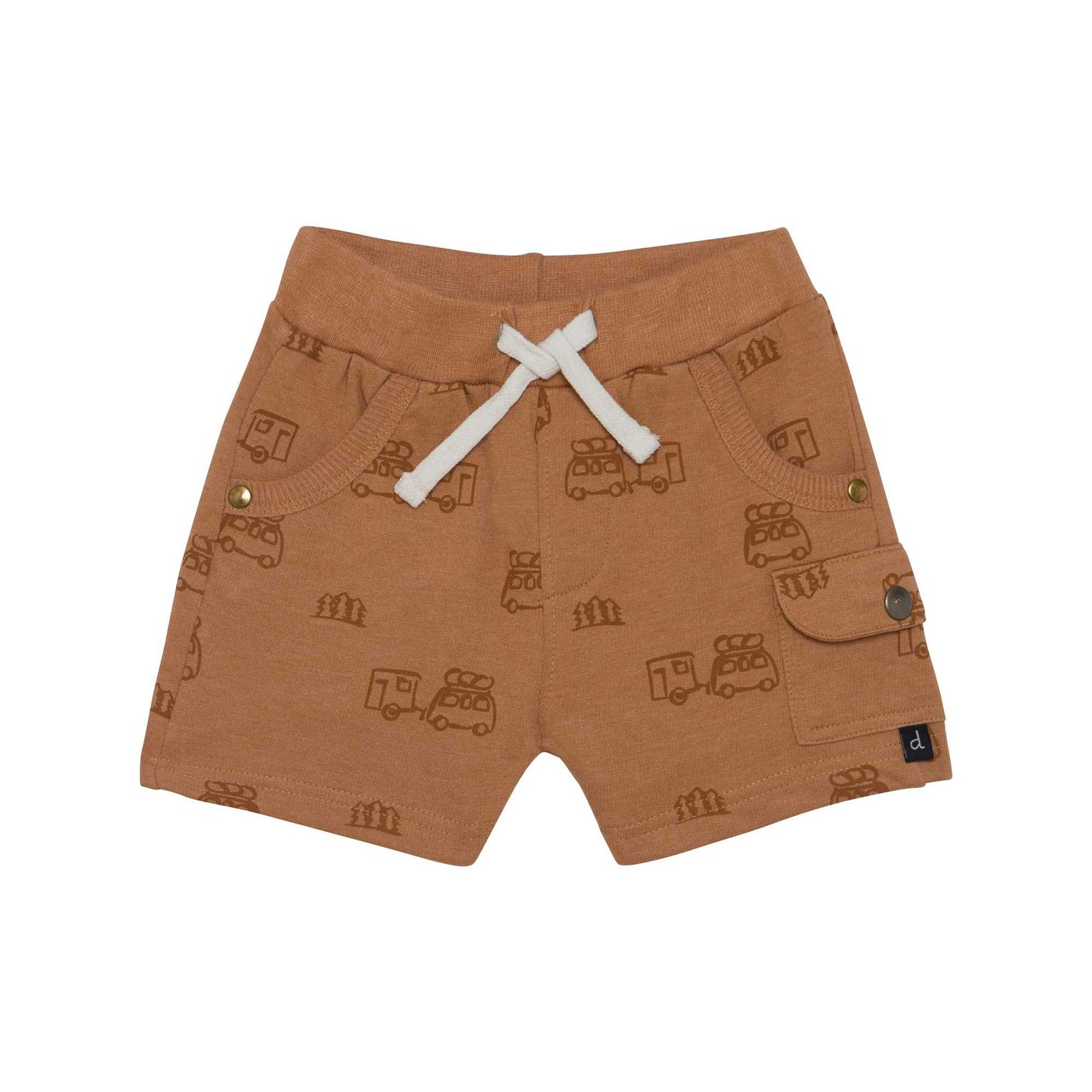 Short en french terry cassonade imprimé camping D30S25