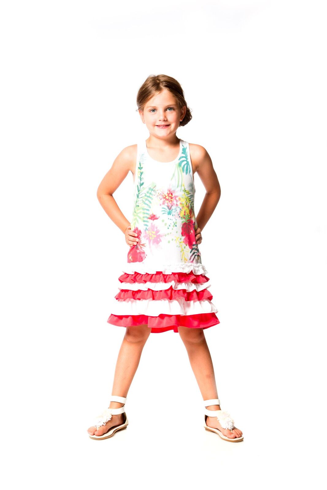 Robe Fleurs corail I93