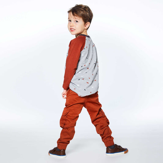 Haut raglan Gris imprimé chiens E20S71_195