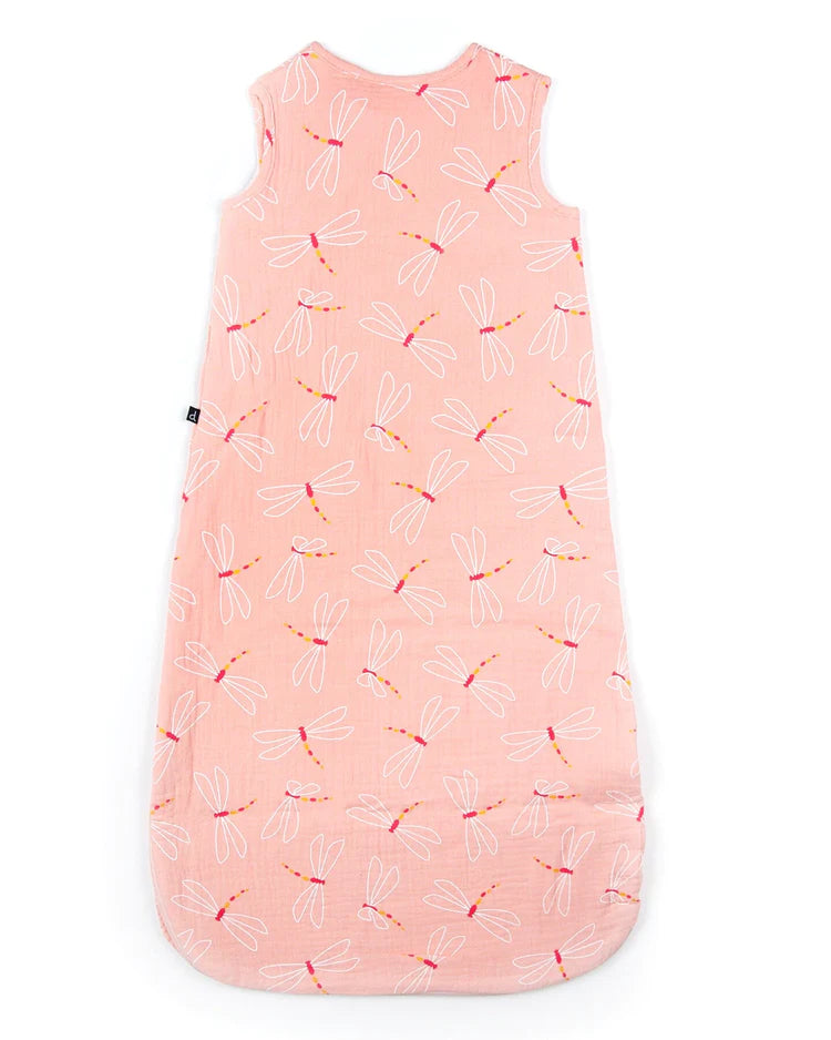 Dormeuse en mousseline rose avec imprimé de libellules 0-6 mois E30ASB