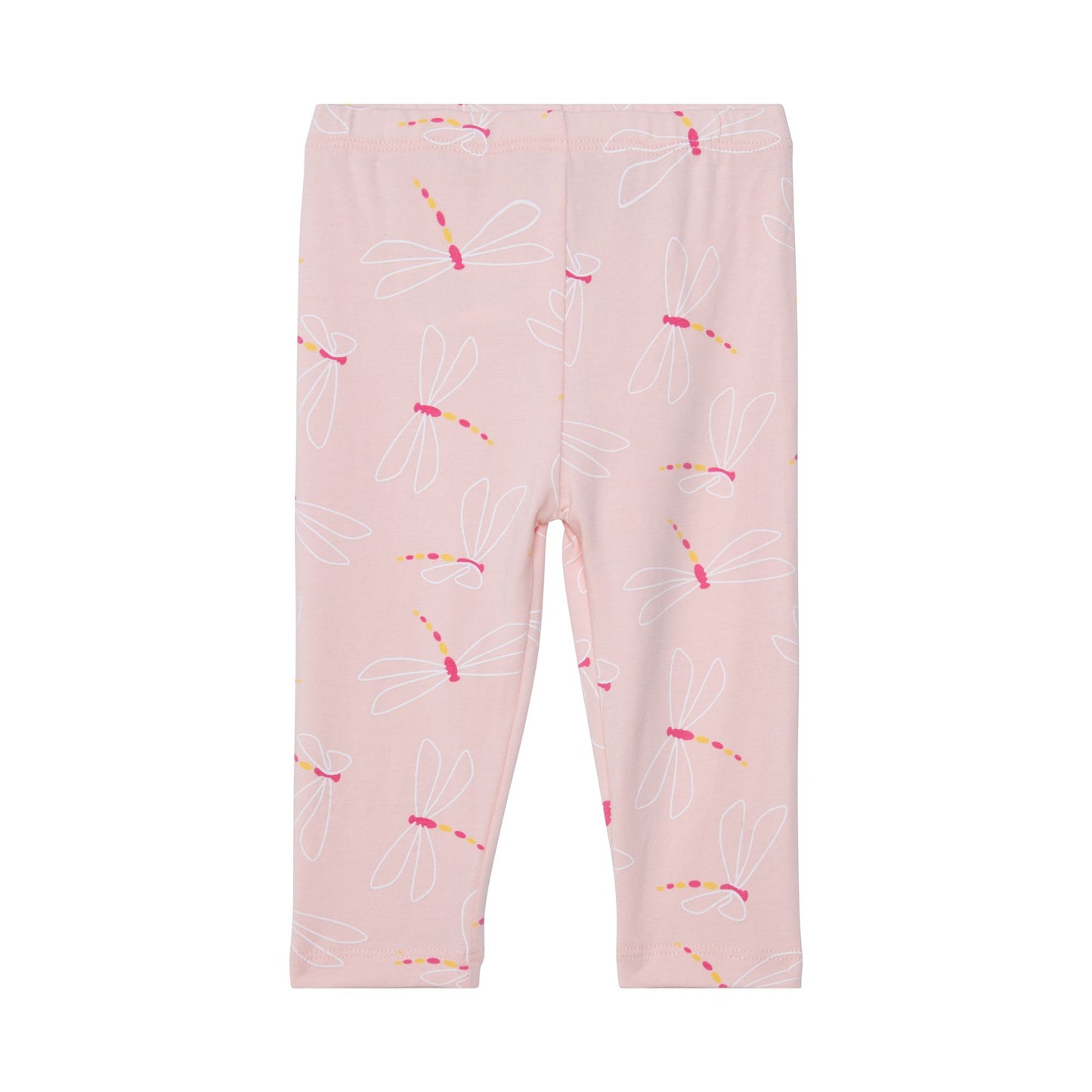 Ensemble haut blanc et legging rose avec imprimé de libellules en coton biologique E30B13