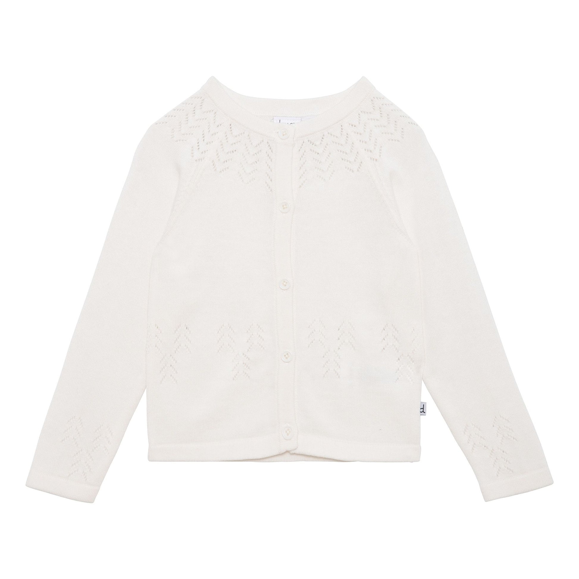Boutique Petites Fleurs - Veste en tricot blanche E30ET31 - Deux par Deux