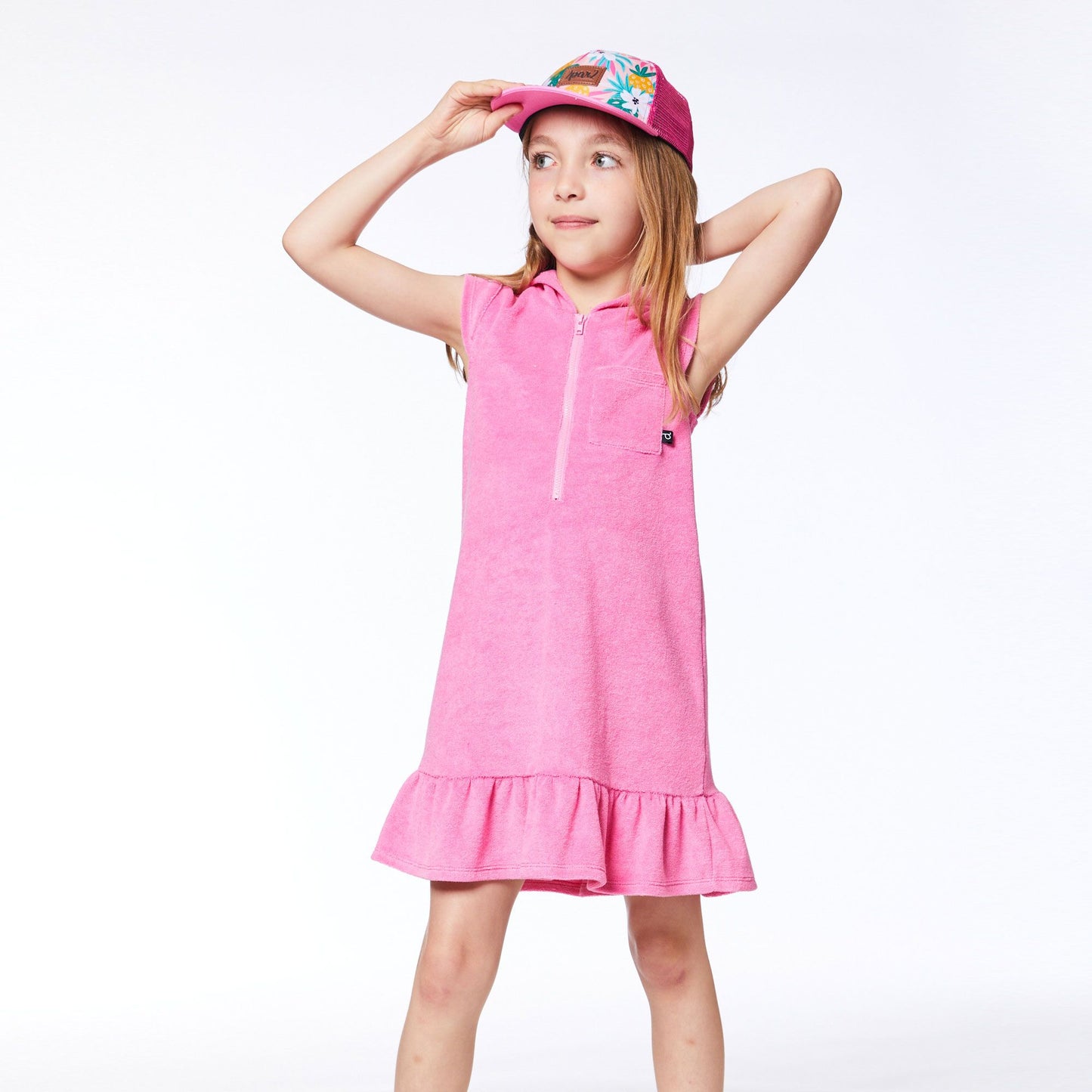 Robe de plage à capuchon rose E30NG59