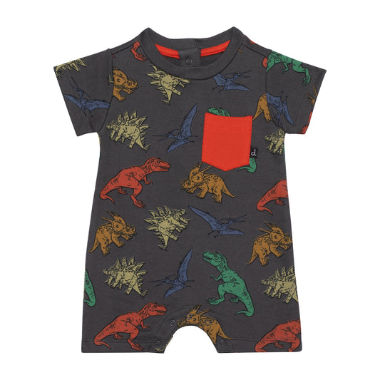 Boutique Petites Fleurs - Barboteuse Dinosaures multicolores E30S40 - Deux par Deux