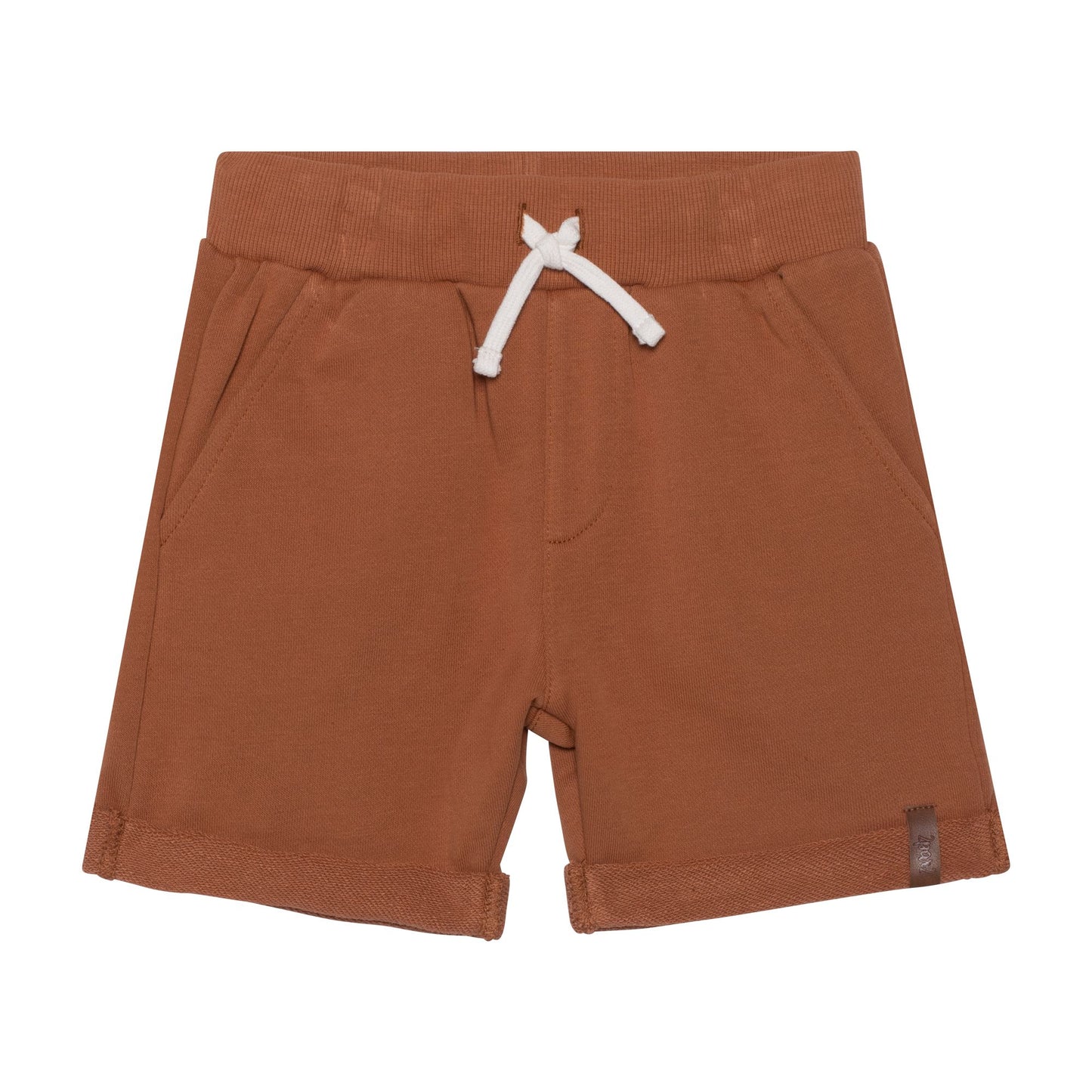 Boutique Petites Fleurs - Short ourlet à revers en molleton français caramel E30U25 - Deux par Deux