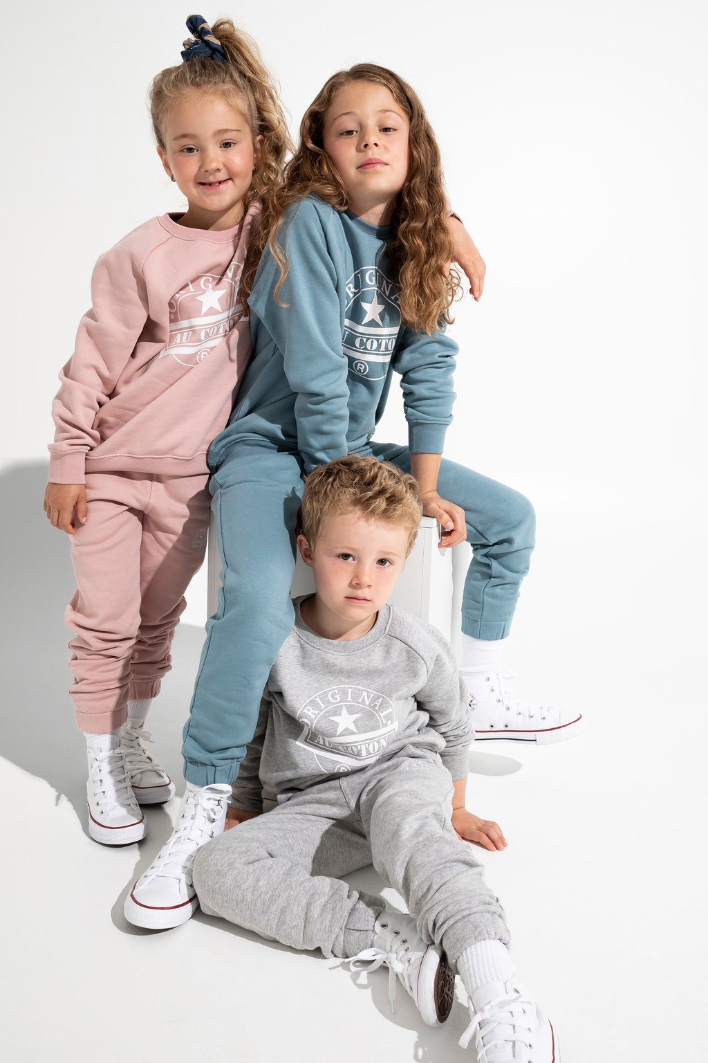 Chandail unisexe en coton ouaté Bleu