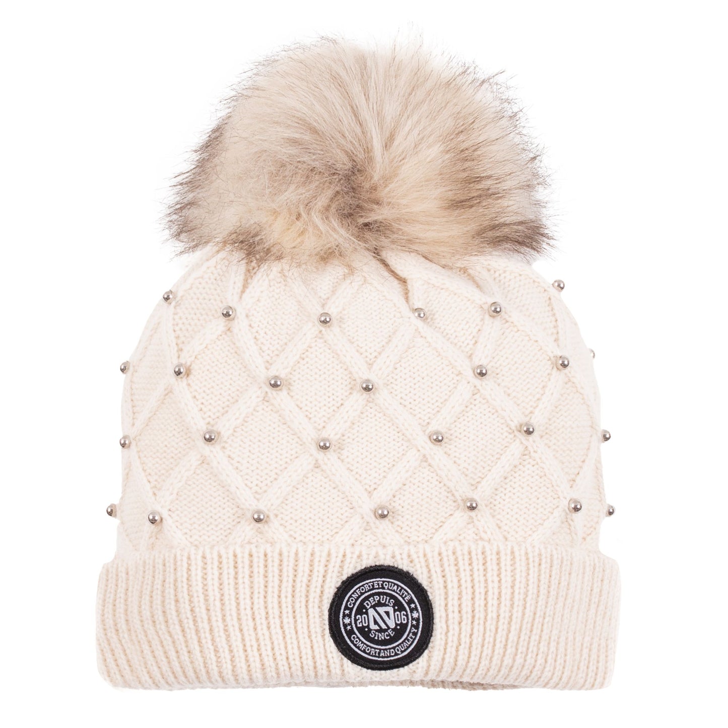 Tuque en tricot ivoire F22TUT1252