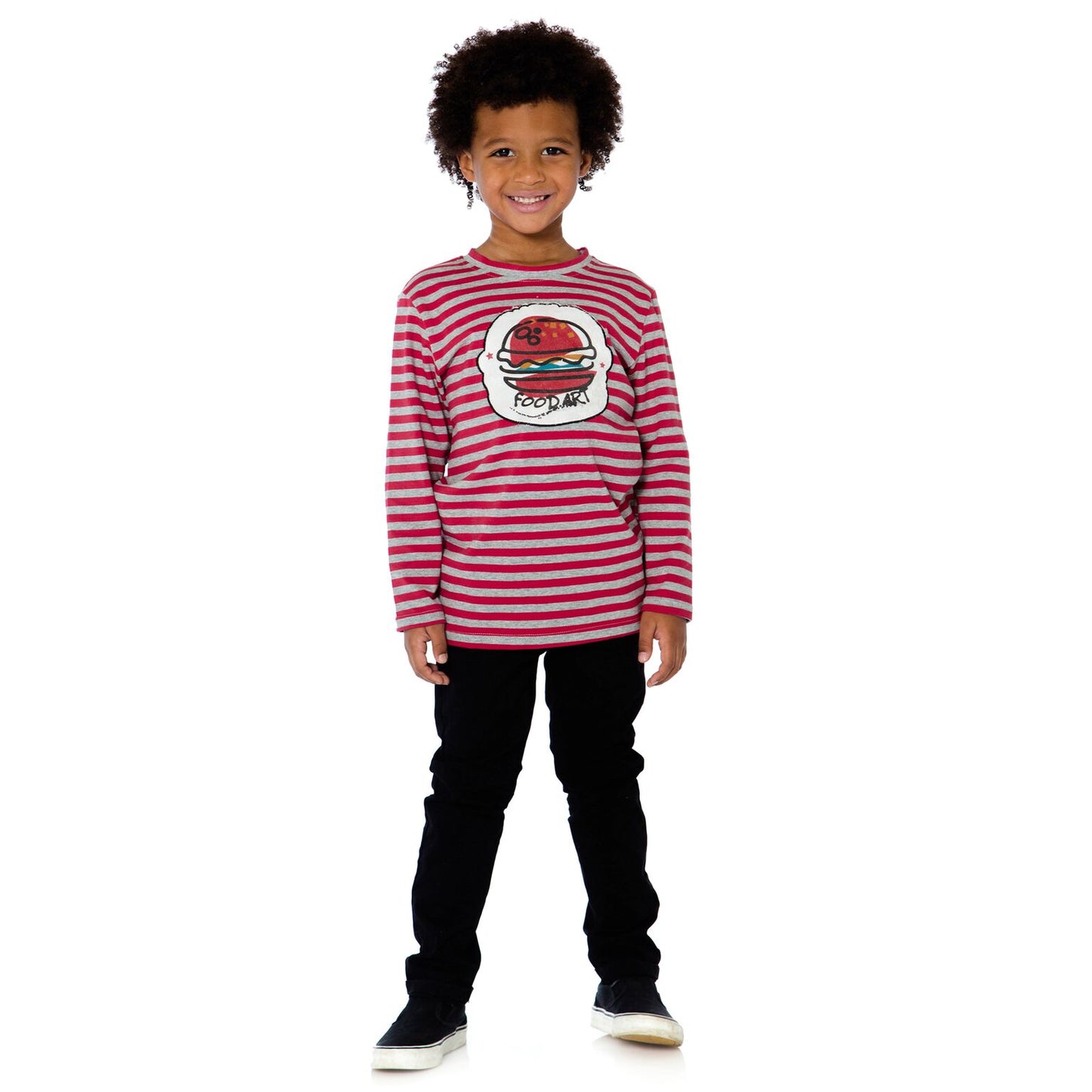 Tshirt rayé Fou de foodie A20U71