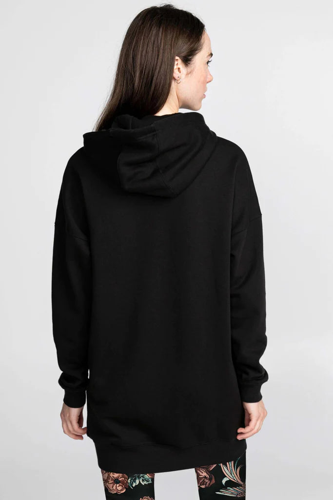 Hoodie long col croisé Original au coton Ado/adulte Noir