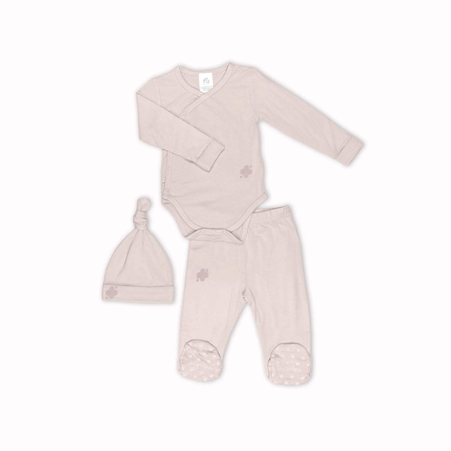 Boutique Petites Fleurs - Ensemble pour bébé 3 pièces komfies Rose blush de Kushies