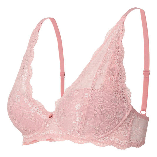Soutien-gorge allaitement dentelle vieux rose 20N4012