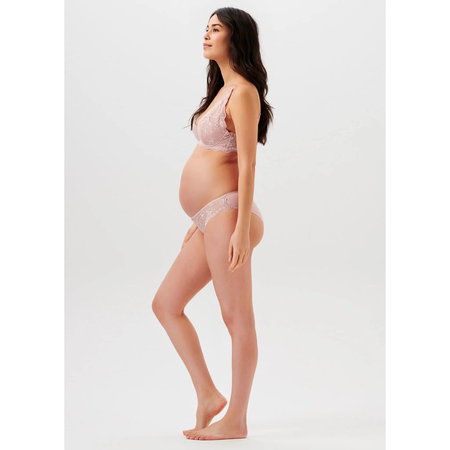Slip maternité Brazilian dentelle vieux rose 20N4110