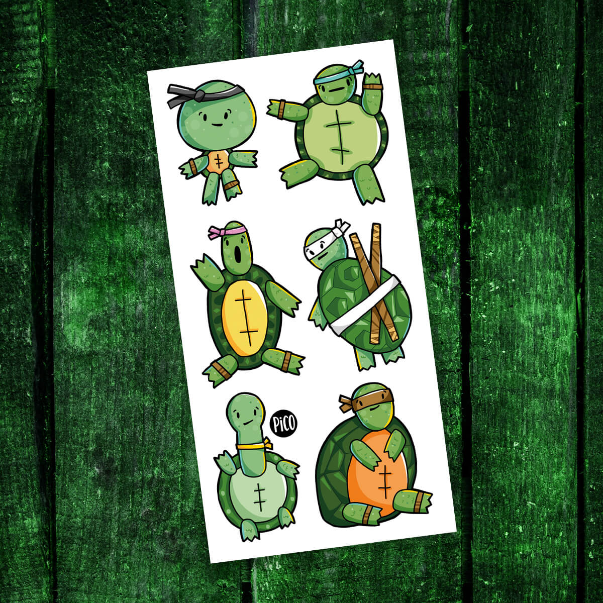 Tatouage temporaire Les ninjas sympas / pico-344