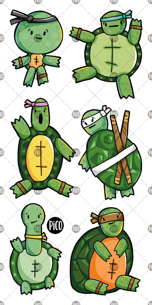 Tatouage temporaire Les ninjas sympas / pico-344
