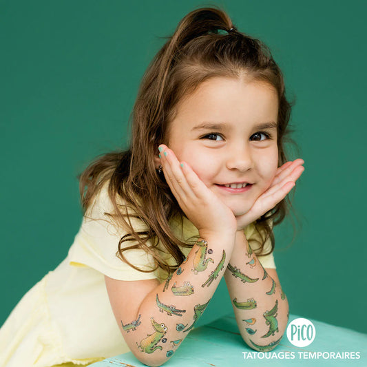 Boutique Petites Fleurs - Tatouage temporaire Marco le croco / pico-208