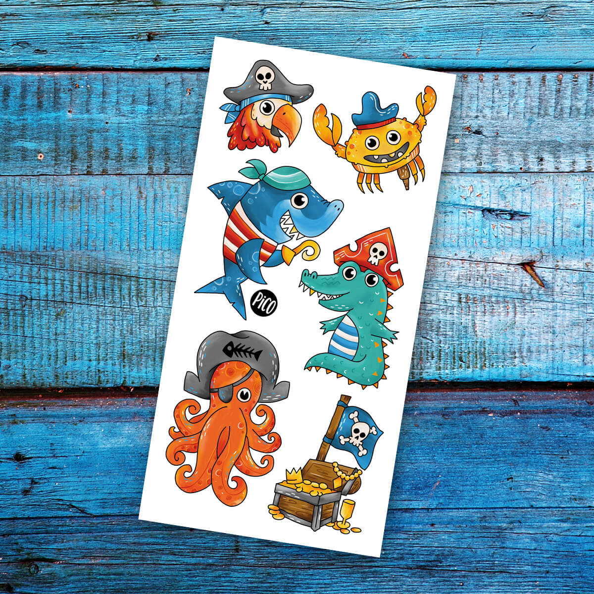Boutique Petites Fleurs - Tatouage temporaire Alfred le pirate / pico-338