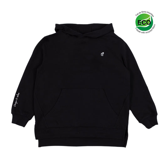 Chandail long à capuchon Noir ado/adulte S22L500-03