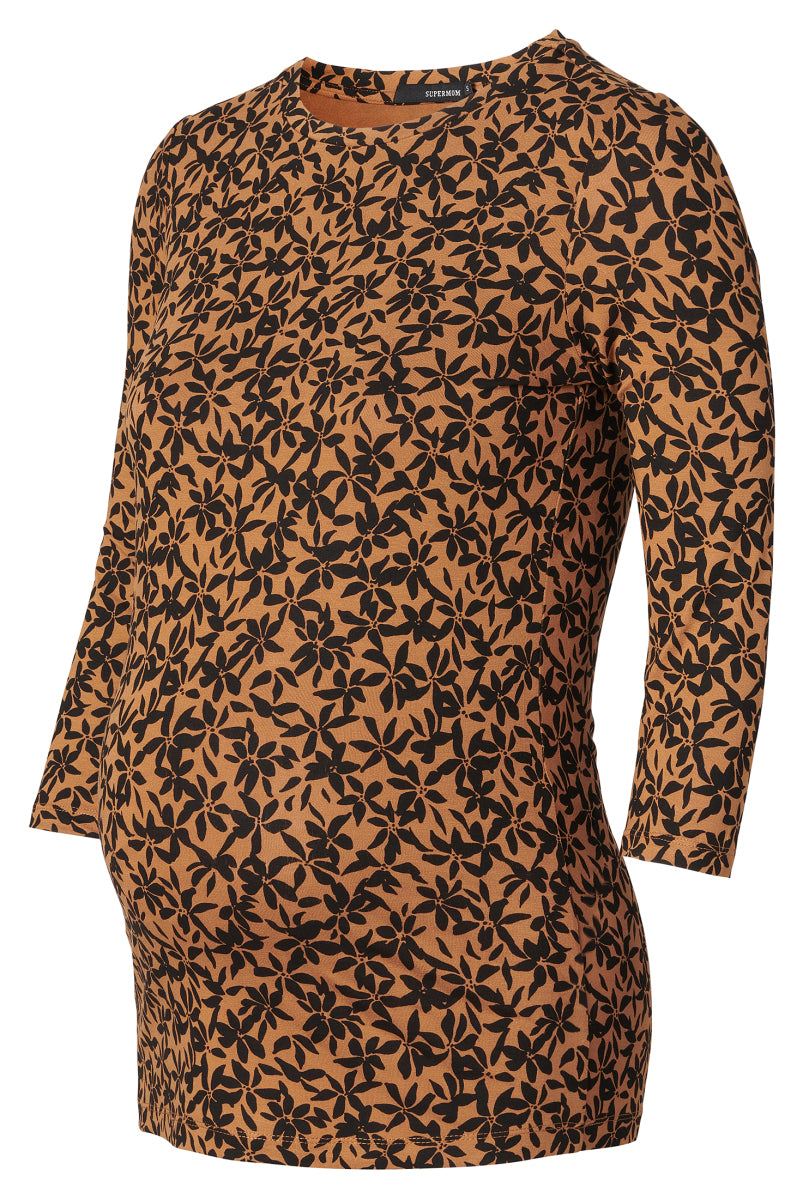 T-shirt manches longues de maternité Black Flower Supermom 1270021