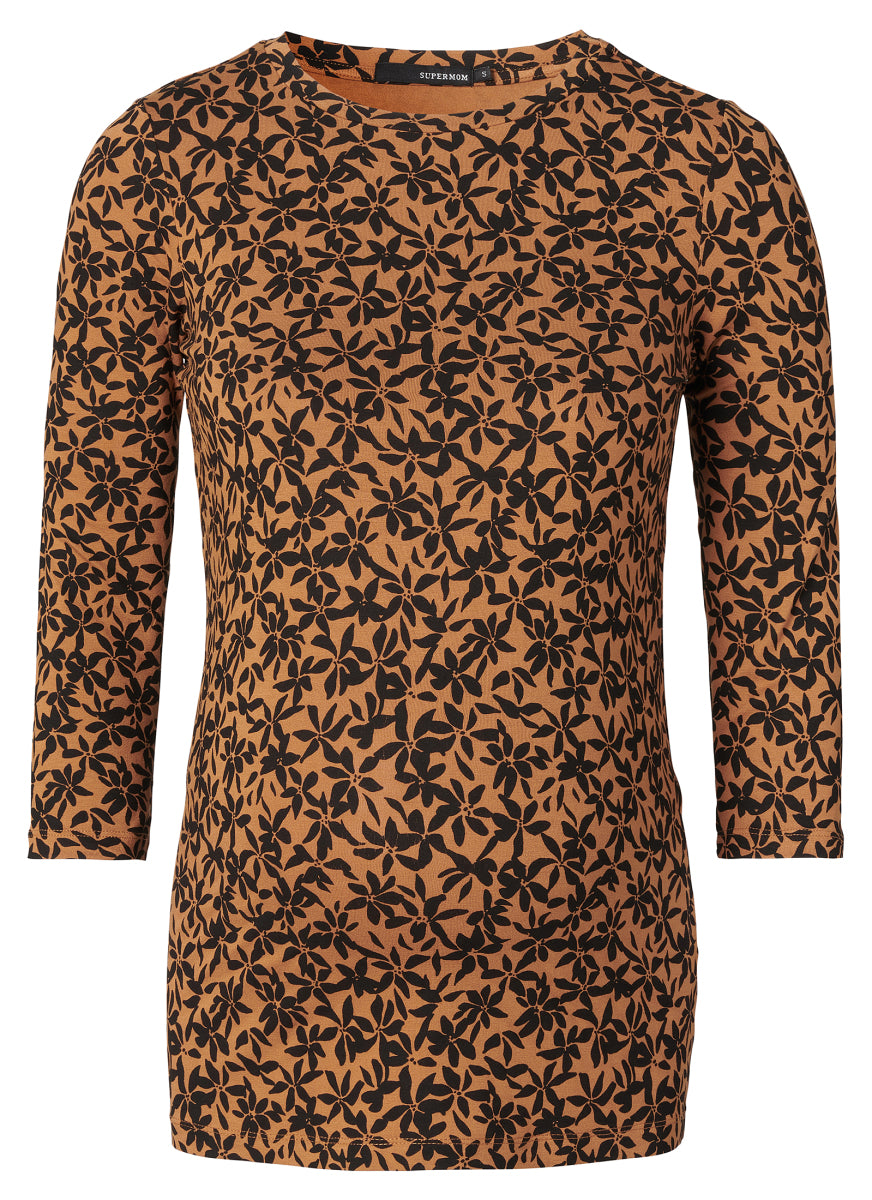 T-shirt manches longues de maternité Black Flower Supermom 1270021