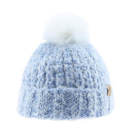 tuque bleue à pompon blanc Bedford road