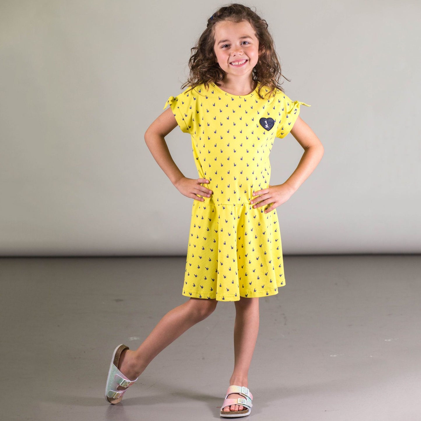 Robe Jaune imprimée Kangourou C30H91