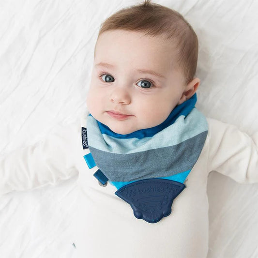 Bavoir de dentition Chew Bib Rayures Bleues