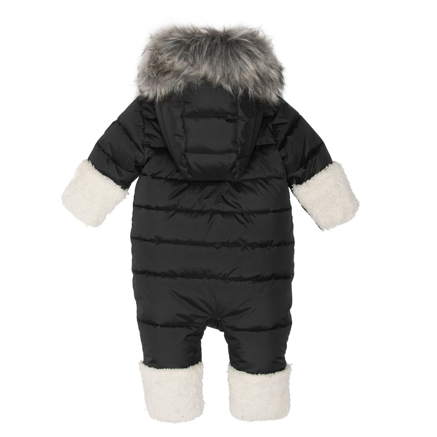 Habit de Neige Une Pièce Noir et Sherpa Pour Bébé D10A601