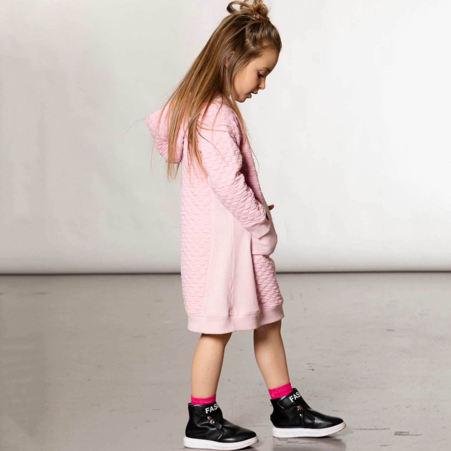 Robe Matelassée à capuchon Avec Poche Rose pâle D20E95