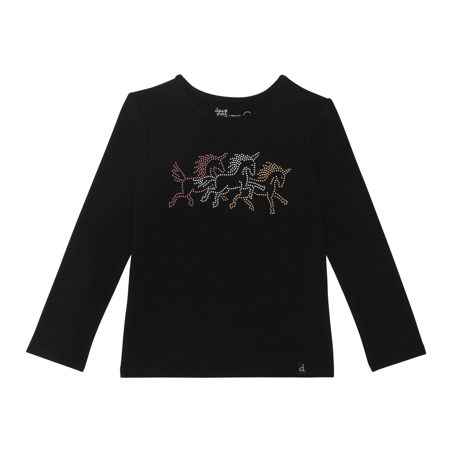 T-shirt en jersey de coton biologique avec imprimé licorne D20J70