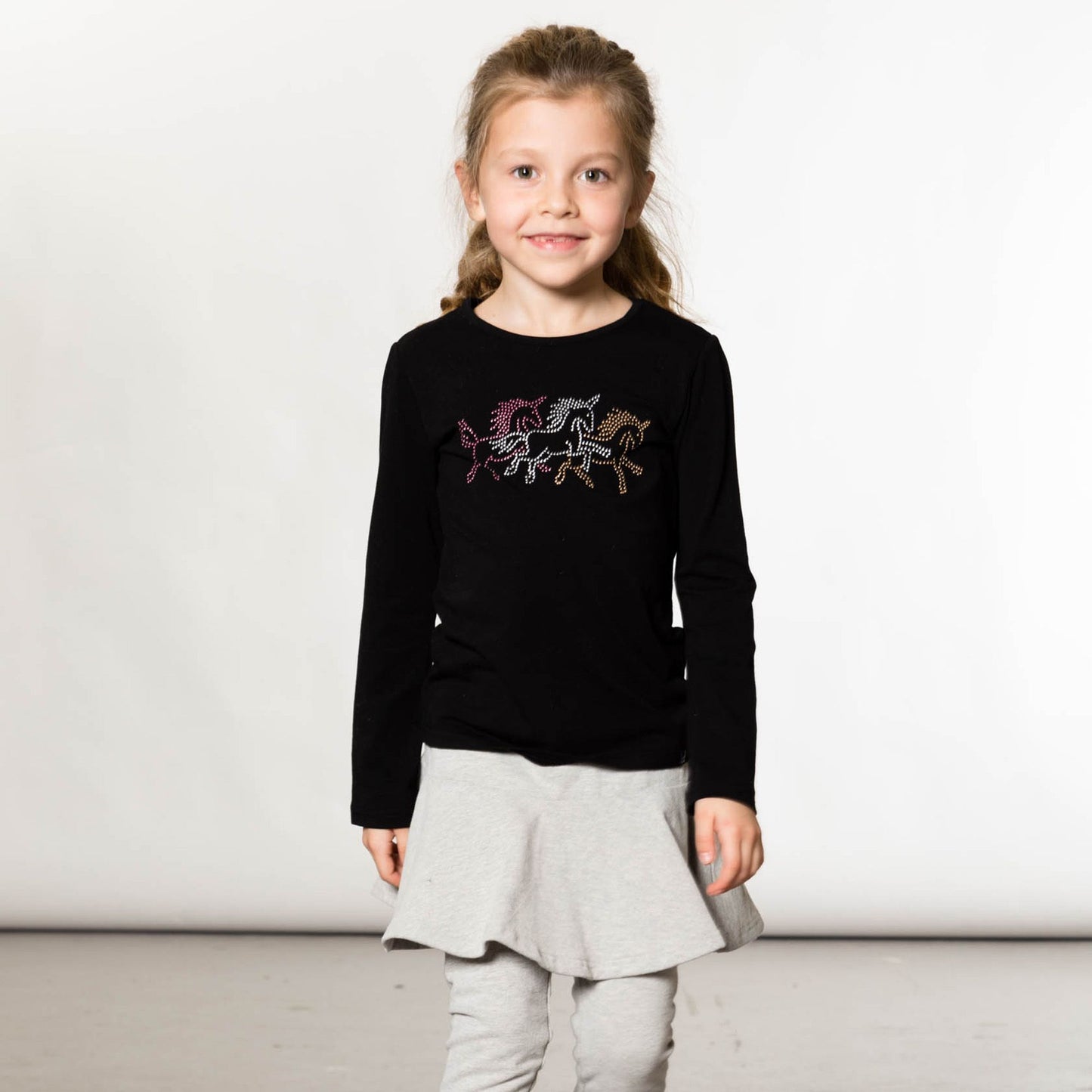 T-shirt en jersey de coton biologique avec imprimé licorne D20J70