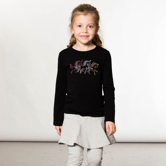 T-shirt en jersey de coton biologique avec imprimé licorne D20J70