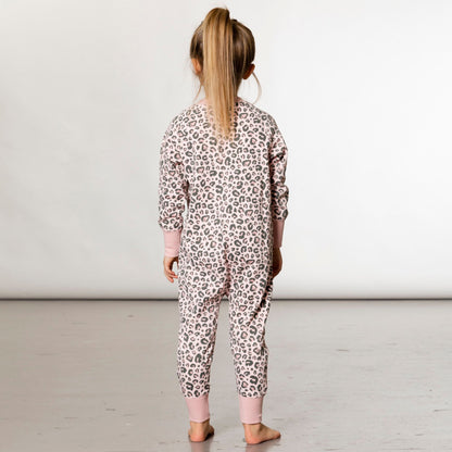 Pyjama 1 pièce en coton biologique imprimé léopard D20PG17