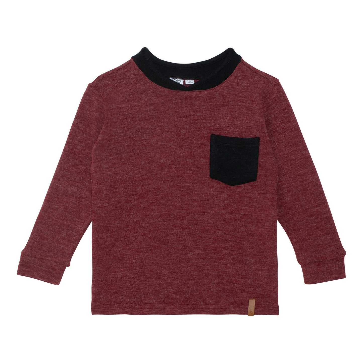 Haut Manches Longues Avec Poche Rouge Noir D20R71