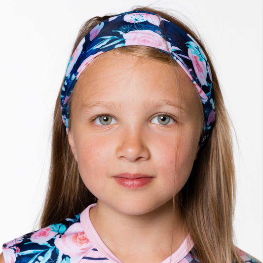 Bandeau imprimé floral bleu marin D30nghb