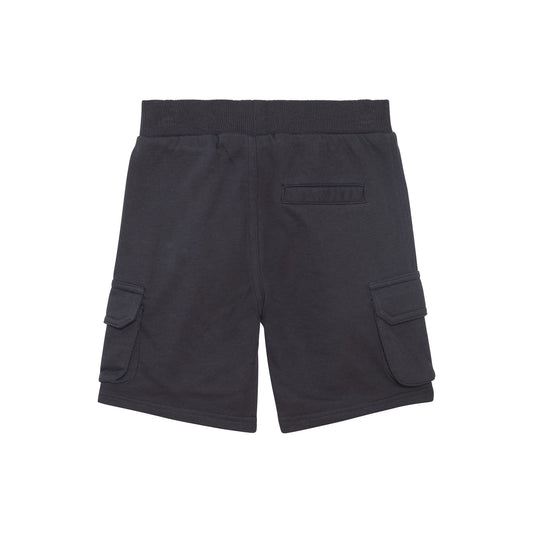 Bermuda en french terry gris foncé à poches cargo D30U25