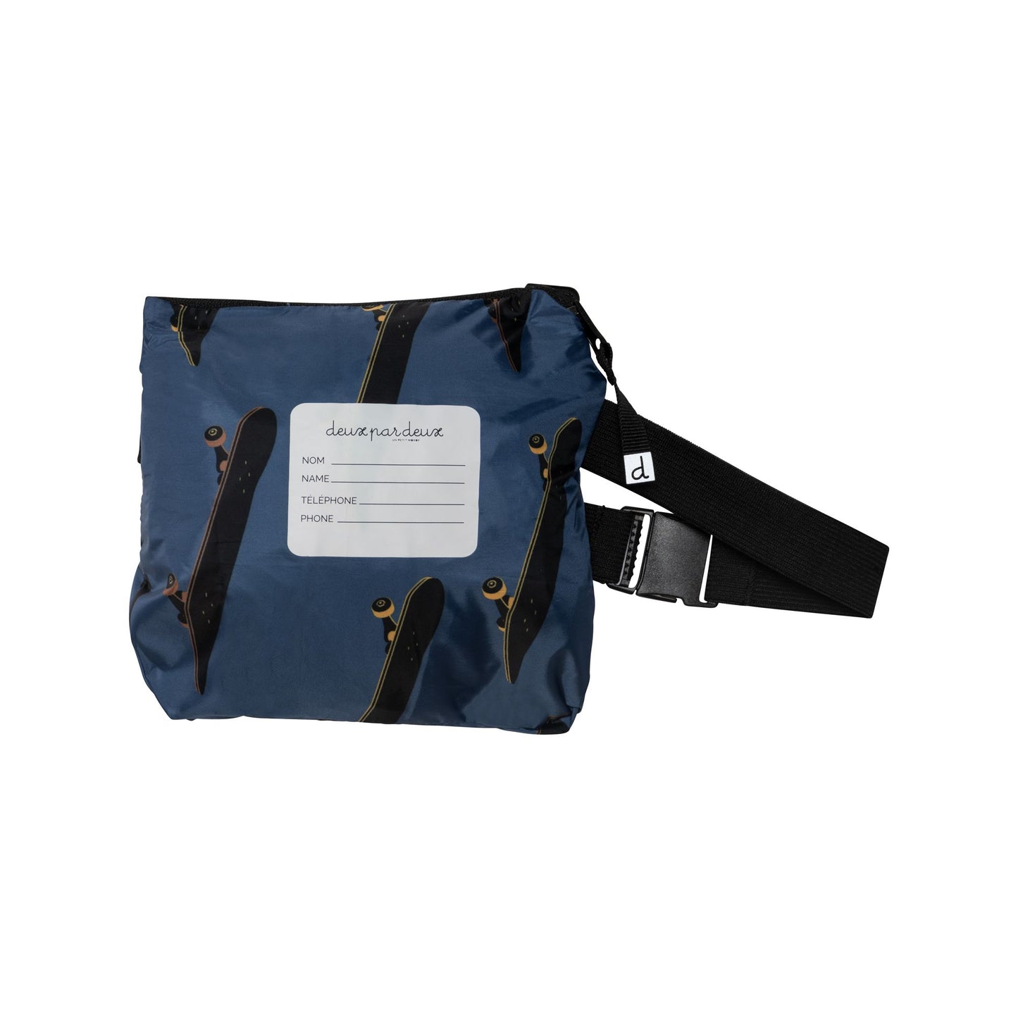 Coupe-vent imperméable bleu imprimé skateboard transportable D30W48