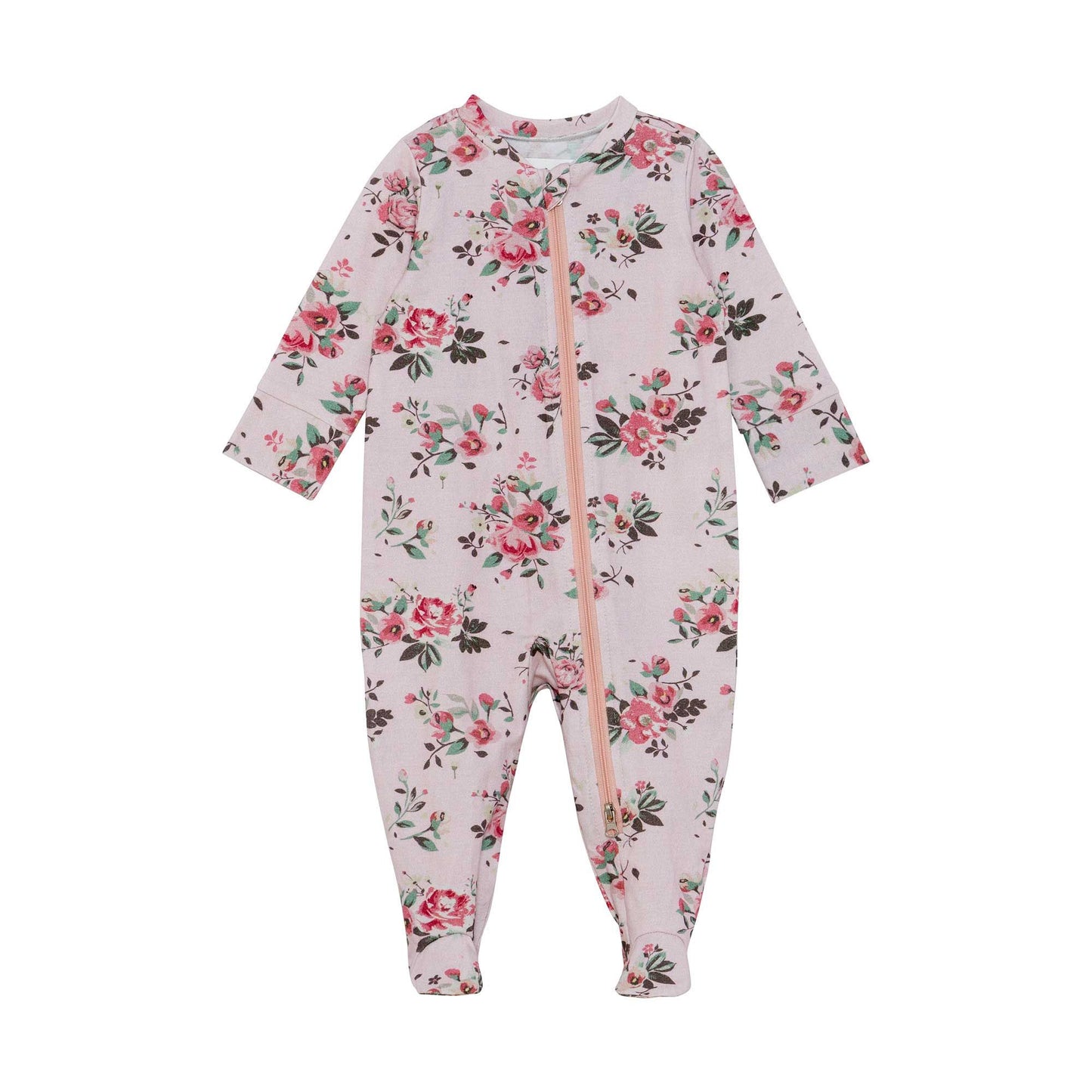 Boutique Petites Fleurs - Pyjama zippé bleu pastel imprimé fleuri D30Z40