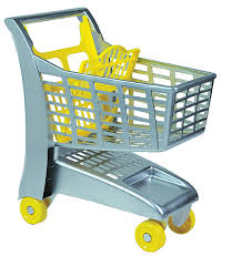 Petit chariot d'épicerie gris