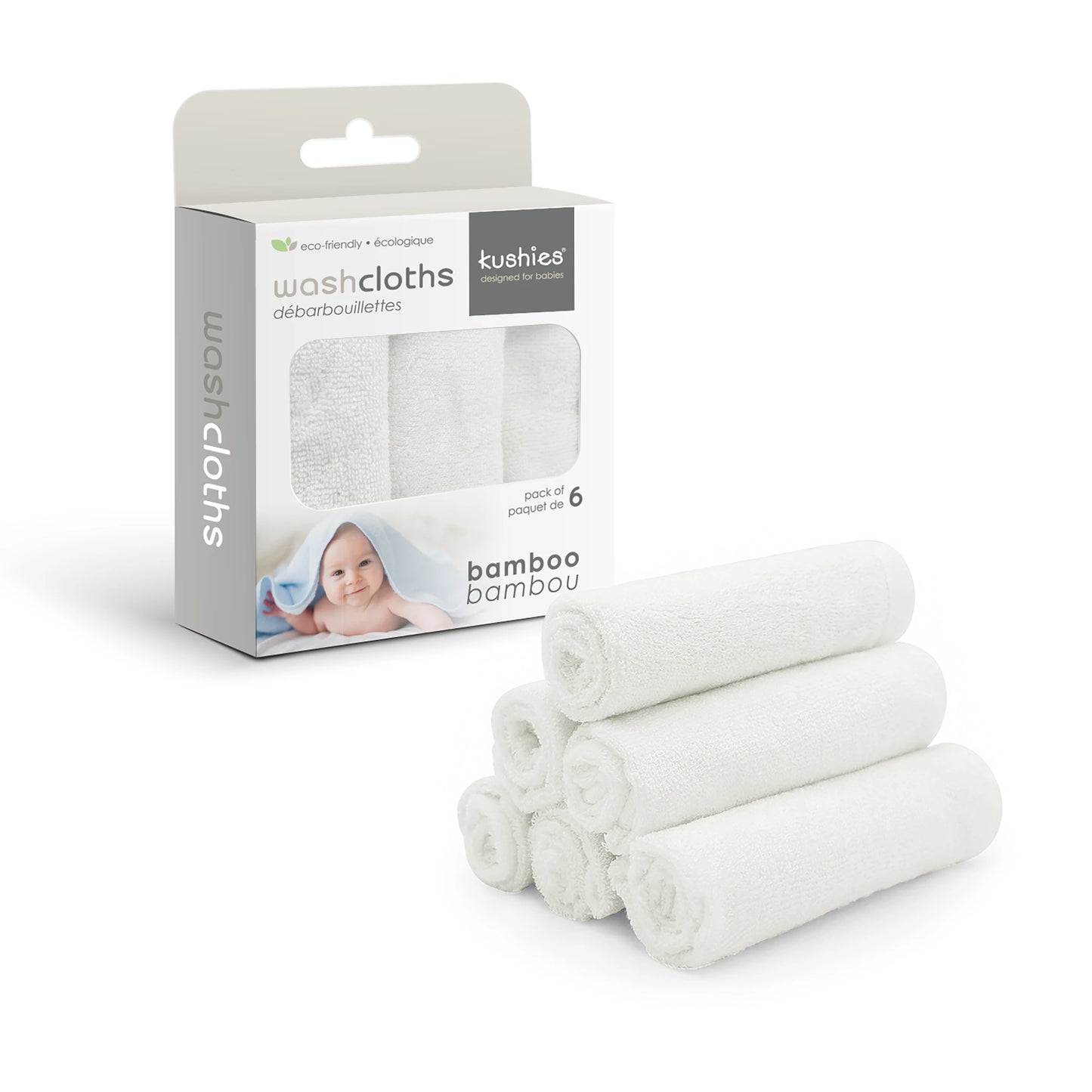 Débarbouillettes de bambou Kushies