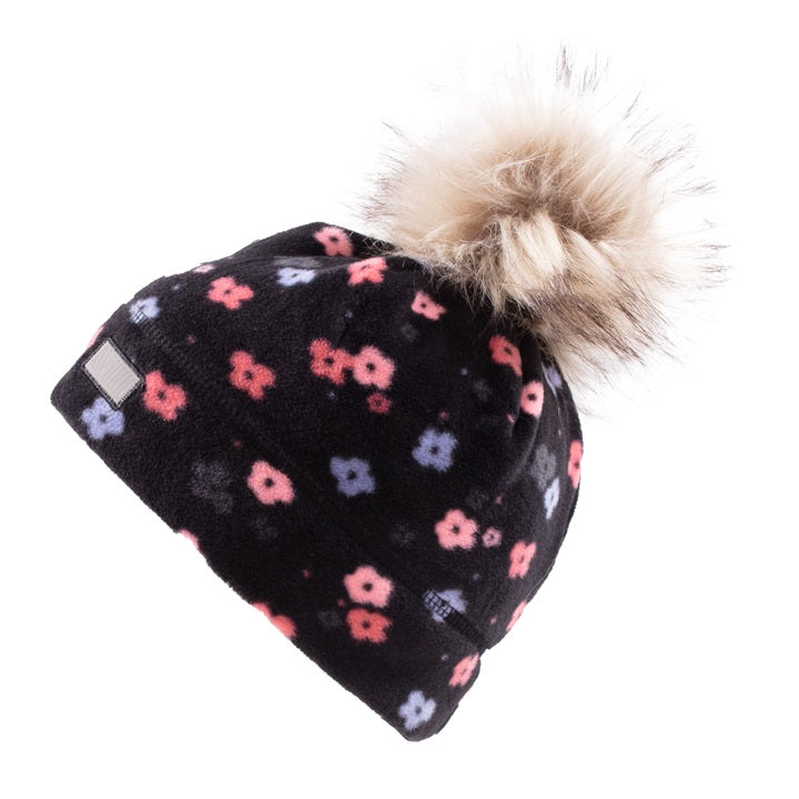tuque polar noire & fleurs F20TUP500