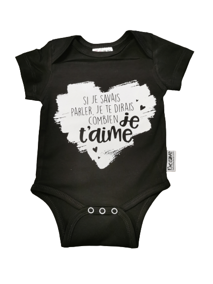 Cache- couche Si je savais parler je te dirais combien je t'aime Noir
