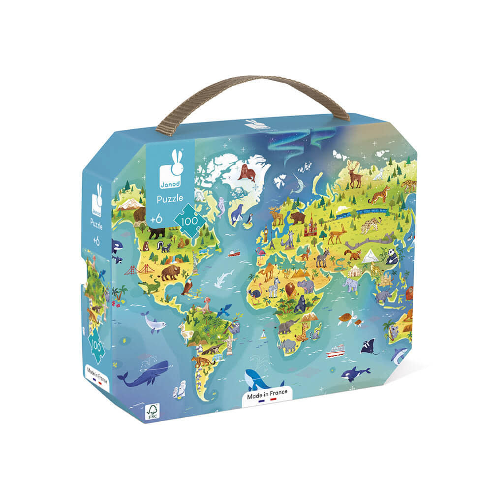 Boutique petites fleurs - Casse-tête World (100 mcx) Janod
