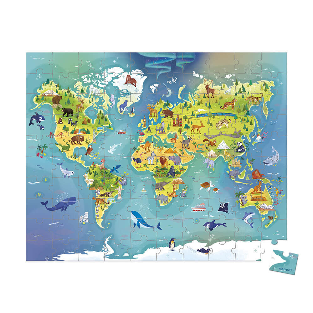 Boutique petites fleurs - Casse-tête World (100 mcx) Janod
