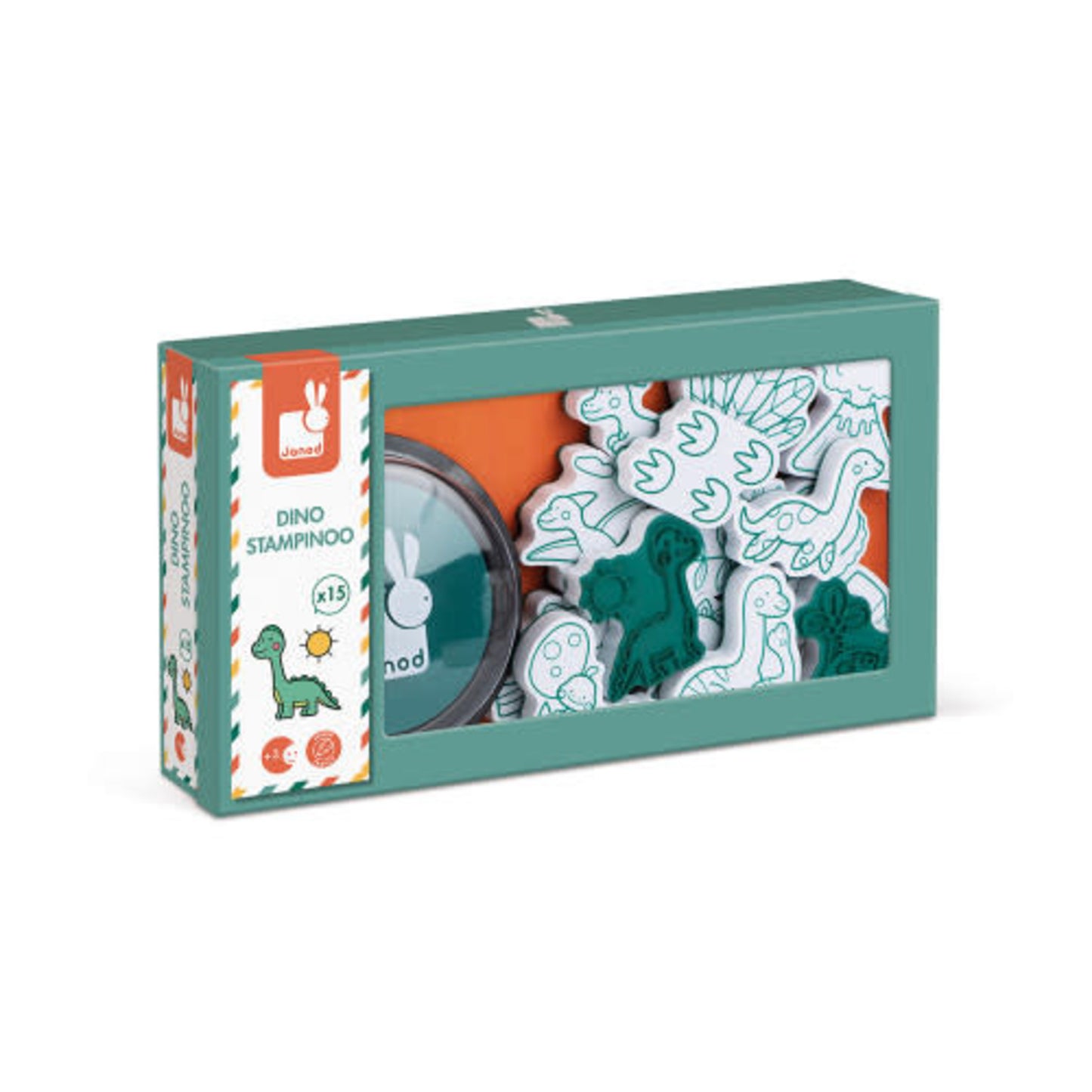 JANOD - Lot de 15 étampes avec encreur - Stampinoo Dino (mousse)